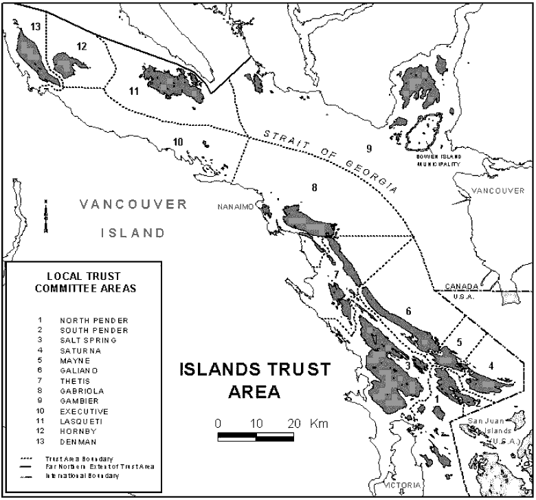 islands trust area map